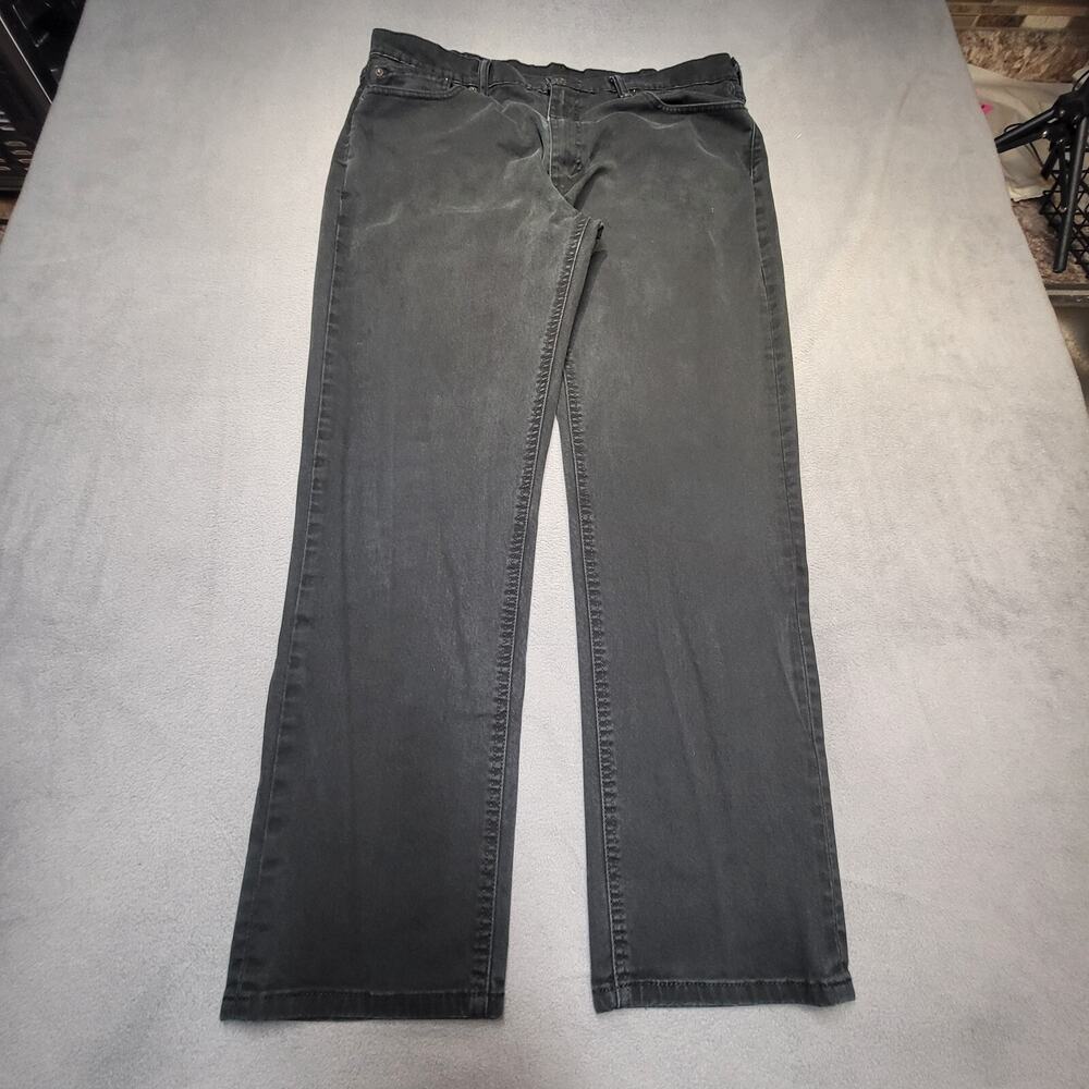 Levis 541 Jeans Mens 38x30 Black Straight Leg Denim Distressed Stretch